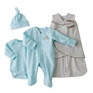 Halo Innovations HALO 4-Piece Cotton Layette and Swaddle Set