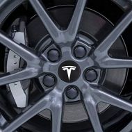BASENOR Tesla Model 3 Aero Wheel Cap Kit Aluminum Alloy Center Cap Set and Wheel Lug Nut Cover (White)
