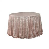 TRLYC 120 Round Sparkly Rose Gold Sequin Table Cloth Sequin Table Cloth, Cake Sequin Tablecloths, Sequin Linens for Wedding