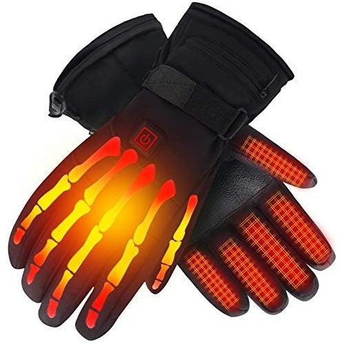  Autocastle Men Women Rechargeable Electric Warm Heated Gloves Battery Powered Heat Gloves Kit,Winter Sport Thermal Insulate Gloves for Climbing Skiing Hiking,Touchscreen Handwarmer