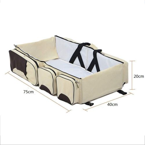 Xinhuamei Baby Travel Bed and Bag Baby Diaper Bag Portable Baby Diaper Change Station 3 in 1 Folding Baby Bag Newborn Carrier Infant Bassinet Baby Tote Bag Folding Crib