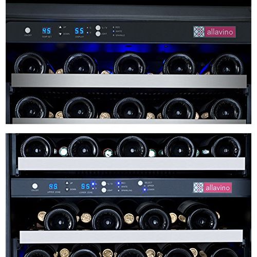  Allavino Flexcount 3Z-VSWR5656-SST 112 Bottle Three-Zone Side by Side Wine Refrigerator