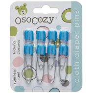 [아마존베스트]OsoCozy Diaper Pins - {Blue} - Sturdy, Stainless Steel Diaper Pins with Safe Locking Closures - Use for Special Events, Crafts or Colorful Laundry Pins