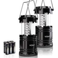 [아마존베스트]Vont 2 Pack LED Camping Lantern, Super Bright Portable Lanterns, Must Have During Hurricanes, Emergencies, Storms, Outages, Original Patented Collapsible Camping Lights / Lamp (Inc