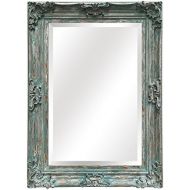 SBC Decor Beaumont Decorative Wall Mirror, 32 1/4 x 44 x 3, Distressed Antique French Blue