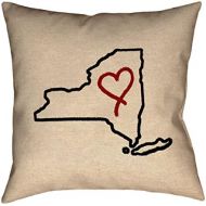 ArtVerse Katelyn Smith New York Love 18 x 18 Outdoor Pillows & Cushions UV Properties + Waterproof and Mildew Proof