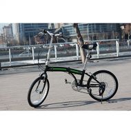 IDS UnYOUsual U arc 20 Folding City Compact Foldable Bike Bicycle - 6 Speed Steel Frame Shimano Gear Wanda Tire Black