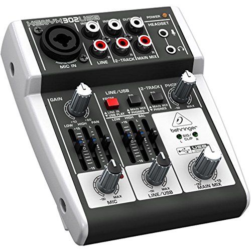 Behringer Xenyx 302USB Premium 5-Input Mixer with Mic Preamp and USBAudio Interface