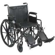 Drive Medical Silver Sport 2 Wheelchair with Various Arms Styles and Front Rigging Options, Black, 20