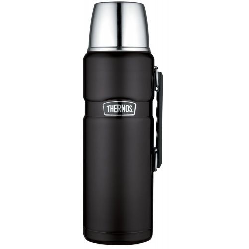 써모스 Thermos Stainless King 68 Oz Vacuum Insulated Bottle (Black & Silver, 2 Pack)