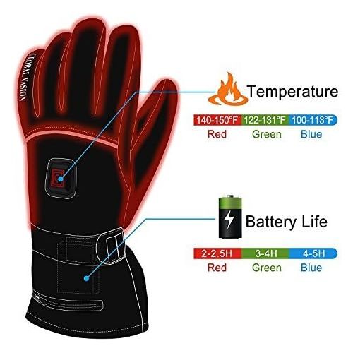 Autocastle Rechargeable Electric Heated Gloves,Battery Powered Heating Gloves,Men Women Winter Warm Thermal Gloves,Waterproof Insulated Sports&Outdoors Climbing Hiking Skiing Heate