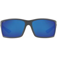 Costa Del Mar Costa del Mar Mens Reefton Polarized Iridium Rectangular Sunglasses, Matte Gray, 63.7 mm