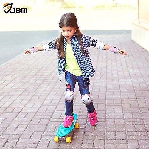  JBM international JBM Child Kids Bike Cycling Bicycle Riding Protective Gear Set, Knee and Elbow Pads with Wrist Guards Toddler for Multi-Sports Outdoor Activities: Rollerblading, Skating, Football,