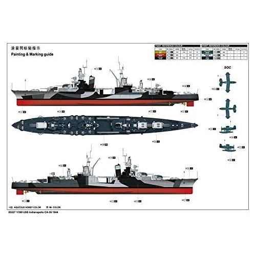  Trumpeter USS Indianapolis CA35 Heavy Cruiser 1944 (1350 Scale)