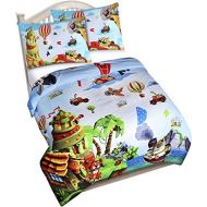 [아마존베스트]Utopia Bedding Super Soft Jungle Theme Animals Kids Comforter Set - 3 Piece Toddler Bedding Sets for Boys - Twin