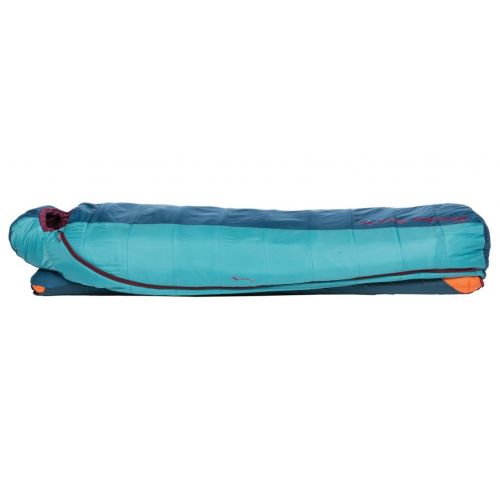  Big Agnes Womens Lulu 15 (Insotect Hot Stream) 15 Degree Rectangular Synthetic Sleeping Bag, Blue/Green, Petite Left