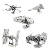 Metal Earth 3D Model Kits - Star Wars Set of 5 - Millennium Falcon - X-Wing - Imperial Star Destroyer - TIE Fighter - Darth Vaders TIE Fighter