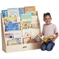 ECR4Kids Birch Streamline Book Display Stand, Wood Book Shelf Organizer for Kids, 5 Shelves, Natural