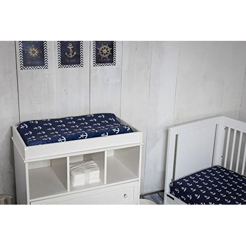  Danha Premium Fitted Cotton Crib Sheet With Anchor Print  Standard Crib Mattress Size  Toddler, Kids...