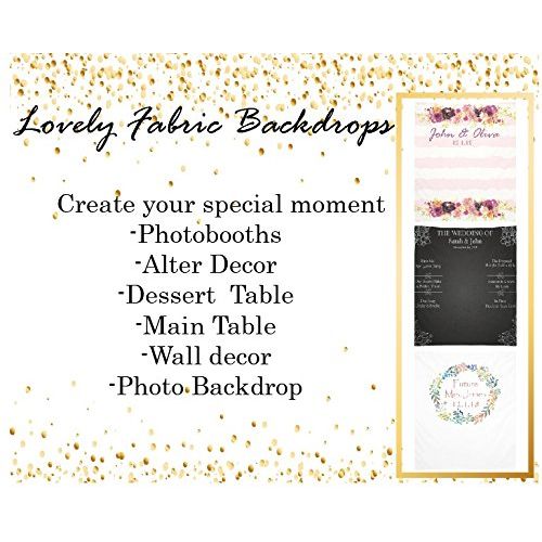  LovelyDrops Personalize Wedding Backdrop Decorations - Photo Booth Fabric Backdrops - Personalized Bridal Shower Banner Decor - Customized Sign Decoration - Custom Reception and Ceremony Decor