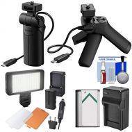 Sony VCT-SGR1 Shooting Grip & Mini Tripod with Battery & Charger + LED Video Light + Diffuser Dish + Kit