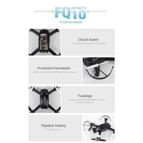  DICPOLIA Rc Airplane,RC Helicopter,Drones,Remote Control,FQ777 FQ10 WiFi Drone with 720P Camera RTF 6-axis Gyro 2.4GHz RC Quadcopter ,Outdoor Racing Controllers RC Flying Helicopter Toy Gif