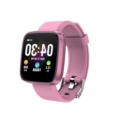  Admier Activity Trackers Wearable Wristband HR-Armband-Armband Android IOS SMS SNS Erinnern 8 Sportmodi Schlaf Blutdruckmessgerat Frauen Manner Kinder Smart Watch,Pink