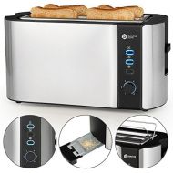 Balter Toaster 4 Scheiben  Broetchenaufsatz  Auftaufunktion  Brotzentrierung  Kruemelschublade  Edelstahlgehause  Farbe: Silber (4 Scheiben) (4 Scheiben)