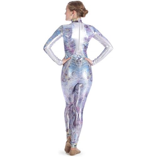  Alexandra Collection Womens Metallic Foil Galaxy Princess Dance Costume Unitard