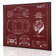 Engraved Blueprint Art LLC Audi TT Blueprint Artwork-Laser Marked & Personalized-The Perfect Audi Gifts