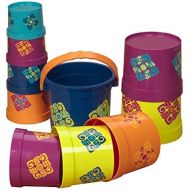 B. toys by Battat B. toys  Stacking Cups  Bazillion Buckets  10 pcs  Colorful Nesting Cups  Bath & Backyard  Stackable Learning Toy  Toddler, Kids  18 months +