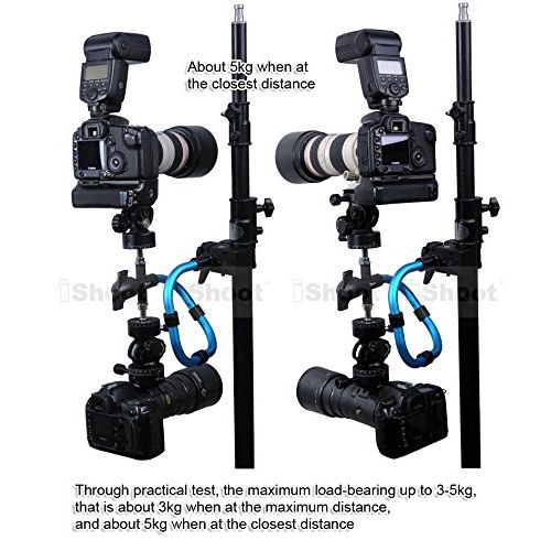  CameraPlus - Cobra-shaped Photographic Support Articulating Magic Arm Camera Holder Flash Bracket + Heavy Duty Clamp Package (Cobra-shaped Magic Arm+Super Clamp)