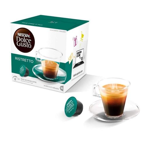 네스카페 Nestle Nescafe Dolce Gusto Coffee Pods - Ristretto Espresso Flavor - Choose Quantity (3 Pack (48 Capsules))