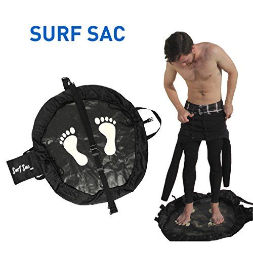  EasyGoProducts Surf Sac - Wetsuit Changing Mat and Dry Carry Bag - Large Waterproof Surf Bag with Drawstring, use as Wetsuit Bag or for Swimsuits - Bonus Shoulder Strap for Hands F