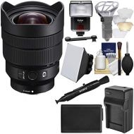 Sony Alpha E-Mount FE 12-24mm f4.0 G Ultra Wide-Angle Zoom Lens with Flash + Soft Box + Battery & Charger Kit
