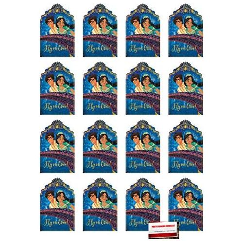  Aladdin MSS (16 Pack) Aladdin Postcard Style Party Invitations with Envelopes, Seals and Save The Date Stickers (Plus Party Planning Checklist by Mikes Super Store)