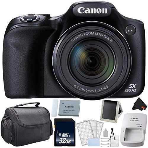 캐논 Canon PowerShot SX530 HS Digital Camera 50X Optical Zoom Bundle with 32GB Memory Card