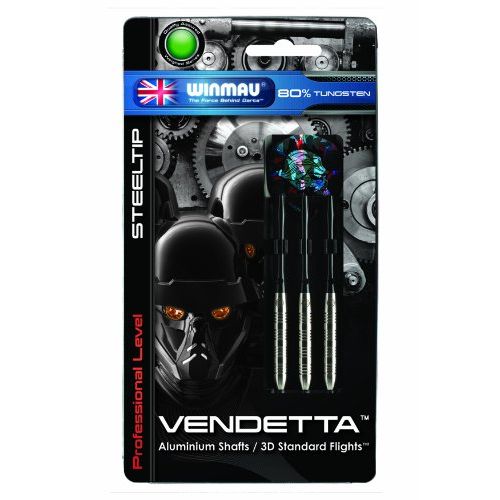  Winmau Vendetta 80% Tungsten Professional Level Steel Tip Darts (23-Gram)