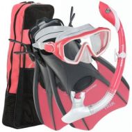 Snorkeling set U.S. Divers Diva Women Snorkeling Set, Ladies Silicone Mask, Trek Travel Fins, Dry Top Snorkel + Gear Bag