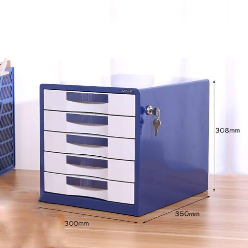  ZCCWJG File Cabinet, Metal Locker Desk Storage Box Lockable Data Cabinet 5 Layers (Size: 300 350 308mm) (Color : B)