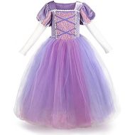 OBEEII Girls Princess Sofia Rapunzel Dress up Costume Cosplay Fancy Party Tutu Dress Halloween Christmas for 2-8 Years