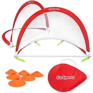 GoSports Foldable Pop Up Soccer Goal Nets, Set of 2, With Agility Training Cones and Portable Carrying Case for Kids & Adults (Choose from 2.5, 4 and 6 sizes)