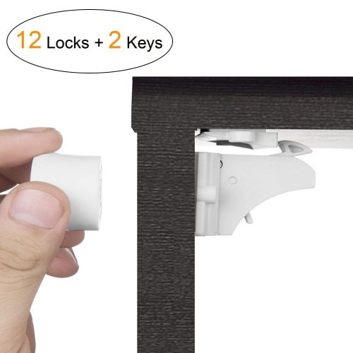  Baby Proofing Cabinet Magnetic Locks - Vkania 10 Locks 2 Keys Child Safety Cabinets Drawer Locks -...