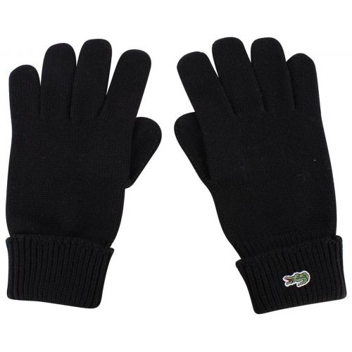 라코스테 Lacoste Mens Plain Wool Gloves - Black