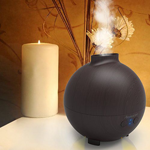  Zenoplige Essential Oil Diffuser with Water Aromatherapy 600ML Globe Cool Mist Humidifier Ultra Quiet Ultrasonic Nebulizer Filter Free Last Overnight Deep Wood Grain