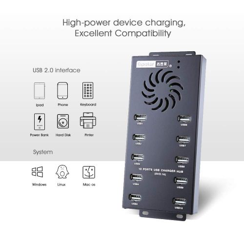  Sipolar Desktop Charging Station with 10 Data Syncs and Charger Port Speed up to 2.1A