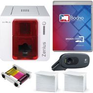 Evolis Zenius Single Sided ID Card Printer & Complete Supplies Package with Bodno ID Software