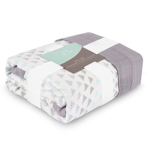  Aden + anais aden + anais Oversized Blanket; 100% Viscose from Bamboo; 4 Layer Lightweight and Breathable; 60 X 70 inch; Skylight Birch