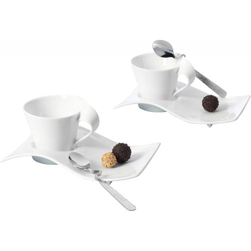  [아마존베스트]Villeroy & Boch 1024847556 New Wave Espresso Cups, 8 inches, White