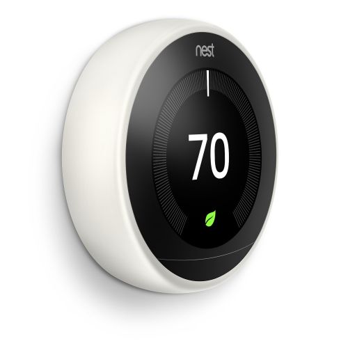  Nest T3017US Learning Thermostat, Easy Temperature Control for Every Room in Your House, White (Third Generation), Works with Alexa Small